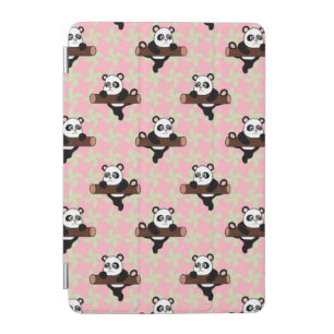 Cute Panda Pattern on Pink – Kawaii Seamless iPad Mini Cover