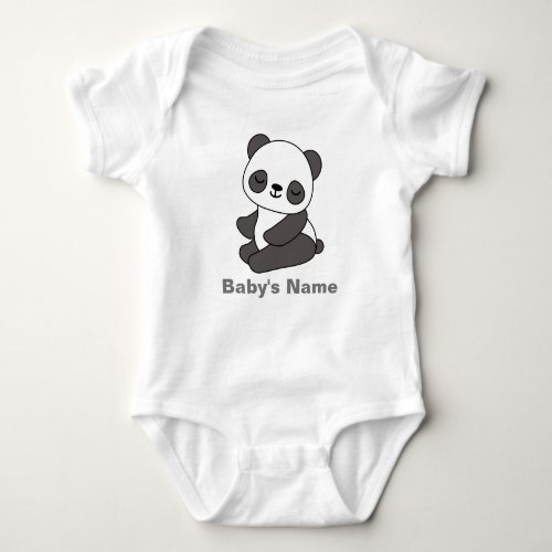 Cute Panda Personalized Baby Bodysuit