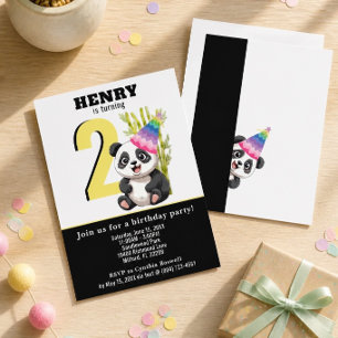 Cute Panda - Personalized Birthday Invite