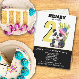 Cute Panda - Personalized Birthday Invite
