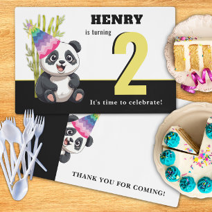Cute Panda - Personalized Birthday Laminated Placemat