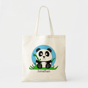 Giant Panda Lambskin with Cotton Drawstring Bag 