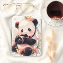 Cute Panda Photographer Kindle Case | Kawaii Camer