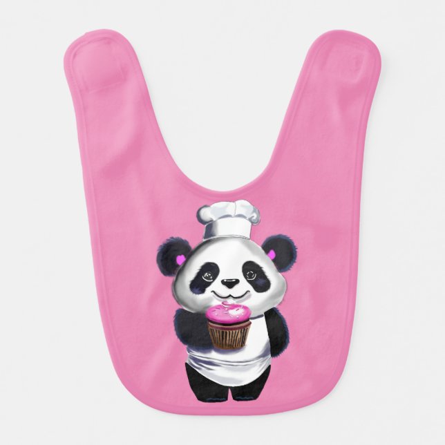 Cute Panda Picture Baby Bib (Front)