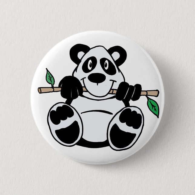 Cute Panda Pinback Button (Front)