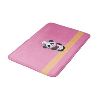 Cute Panda Pink Bath Mat