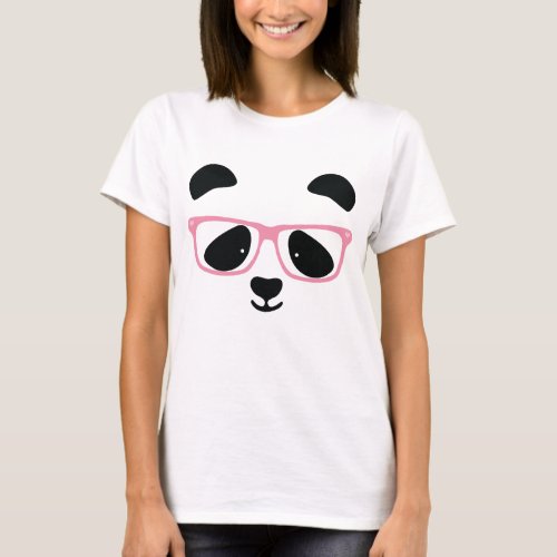 Cute Panda Pink T_Shirt