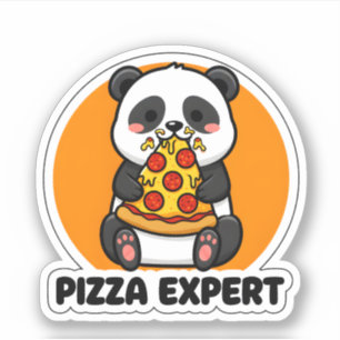 Cute Panda Pizza Expert Funny Food Lover Sticker