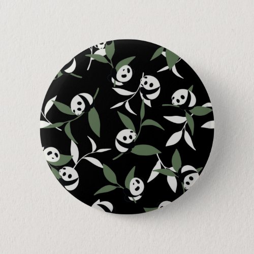 Cute Panda Playing Bamboo Garden Button