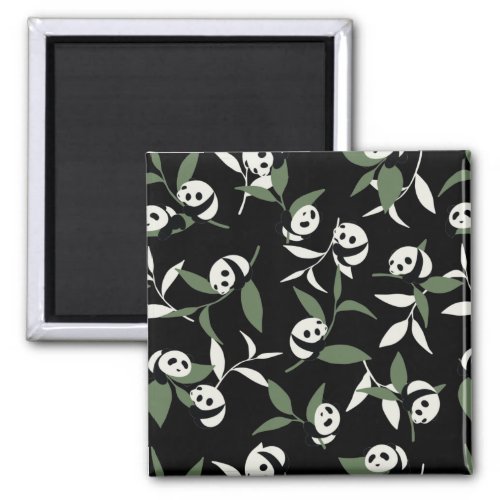 Cute Panda Playing Bamboo Garden Magnet