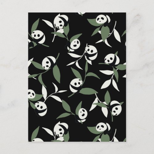 Cute Panda Playing Bamboo Garden Postcard