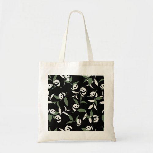 Cute Panda Playing Bamboo Garden Tote Bag