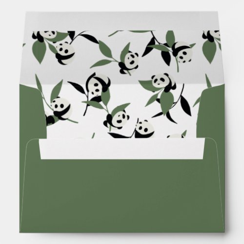 Cute Panda Playing Bamboo Garden White Ver Envelope