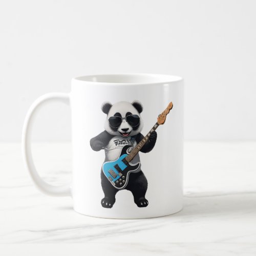 Cute Panda Playing Guitar Music Panda Lovers Coffee Mug