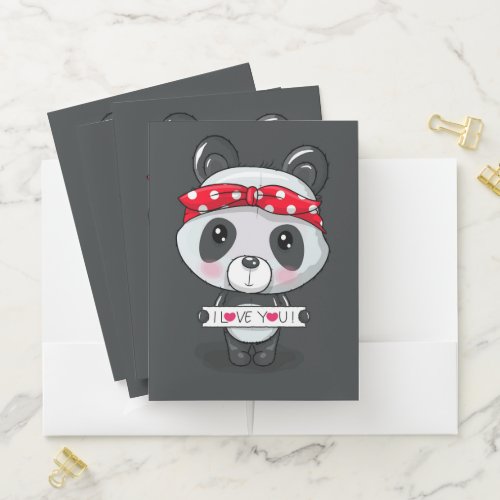 Cute Panda Pocket Folder