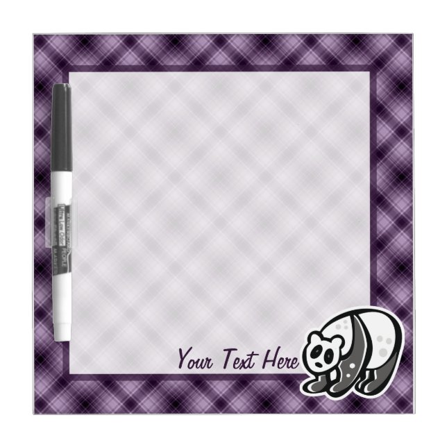 Cute Panda; Purple Dry-Erase Board (Front)