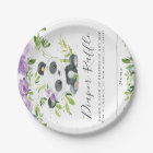 Cute Panda Purple Floral Greenery Diaper Raffle