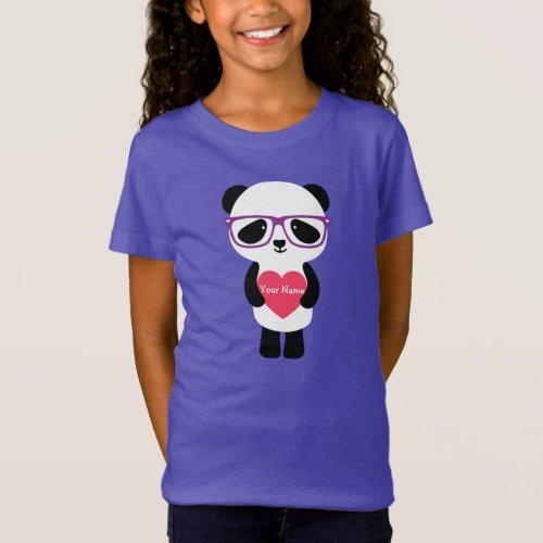 Cute Panda Purple T_Shirt