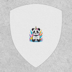 Cute Panda Riding Unicorn Girls Women Rainbow Tank Patch