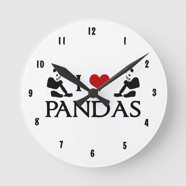 Cute Panda Round Clock (Front)