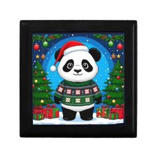🐼 Cute Panda Santa Hat Christmas Sweater Festive  Gift Box