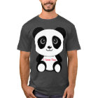 Cute Panda say I love You. Sitting.