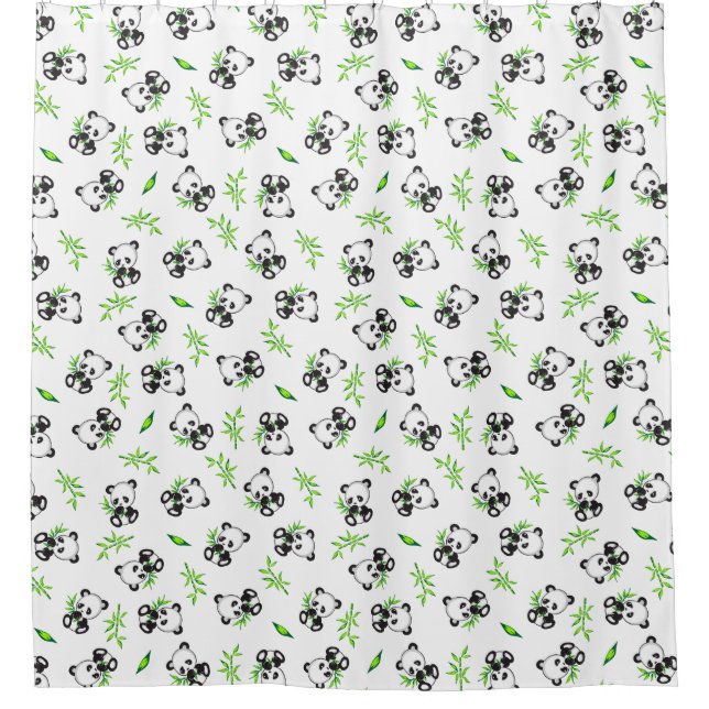 Cute Panda Shower Curtain (Front)