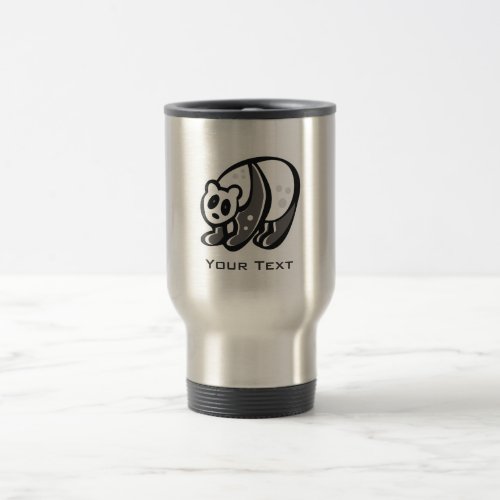 Cute Panda Silver Travel Mug