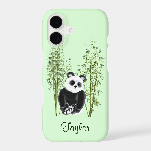 Cute Panda Sitting in Bamboo Case-Mate iPhone Case (Back)