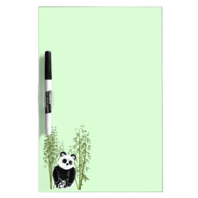 Cute Panda Sitting in Bamboo Dry Erase Board (Front)
