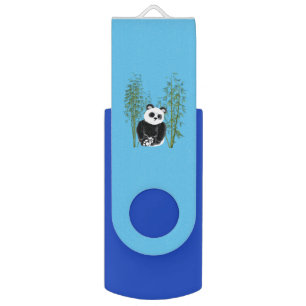Cute Panda Sitting in Bamboo Flash Drive