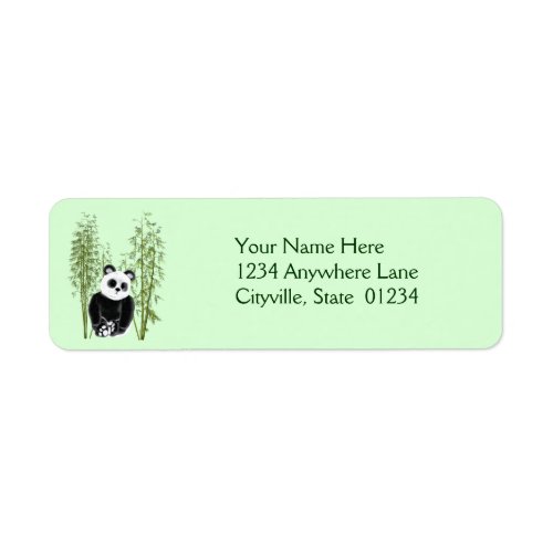 Cute Panda Sitting in Bamboo Label