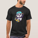 Cute Panda Skateboard Zoo Animals Cool Panda T-Shirt