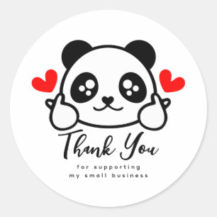 Cute Panda Small Business Thank You Classic Round Sticker