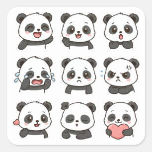 Cute panda sticker pack