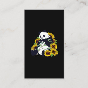 Cute Panda Sunflower Lover Beautiful Flowers Business Card