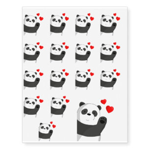 Cute panda temporary tattoos