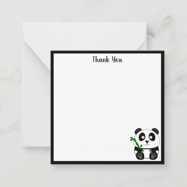 Cute Panda Thank You Note Card (Front)
