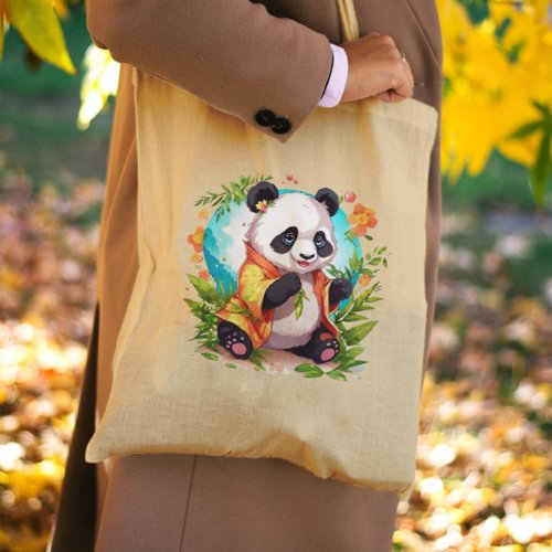 Cute panda tote bag design 