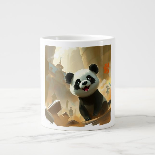 Cute Panda Vibes Giant Coffee Mug (Front)