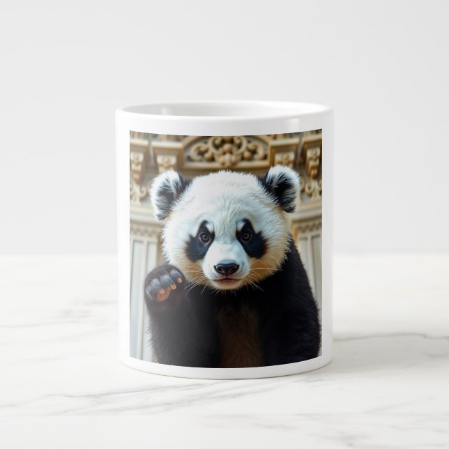 Cute Panda Vibes Giant Coffee Mug (Front)