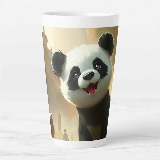 Cute Panda Vibes Latte Mug (Front)