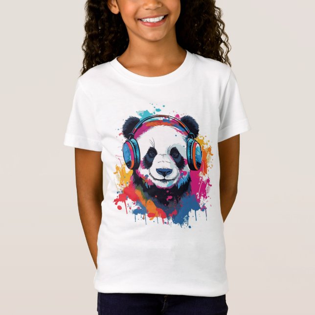Cute Panda watercolor bright drawing T-Shirt (Front)