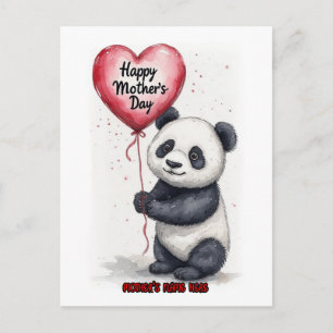 Cute Panda wishes you a Happy Mother's Day on a Holiday Postcard