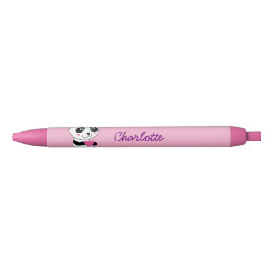 Cute Panda with a Pink Heart Personalized Name Pen