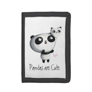 Cute Panda with Balloon Tri-fold Wallet