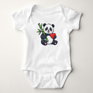 Cute Panda with Bamboo Kids Dress – Adorable Anima Baby Bodysuit