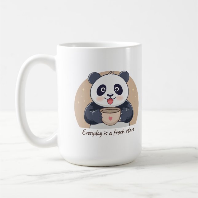 Cute Panda with Coffee Mug (Left)