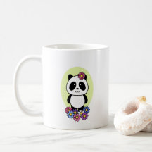 Cute Panda with Flowers - 1000Pandas