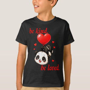 Cute panda with heart balloon valentine's day for T-Shirt